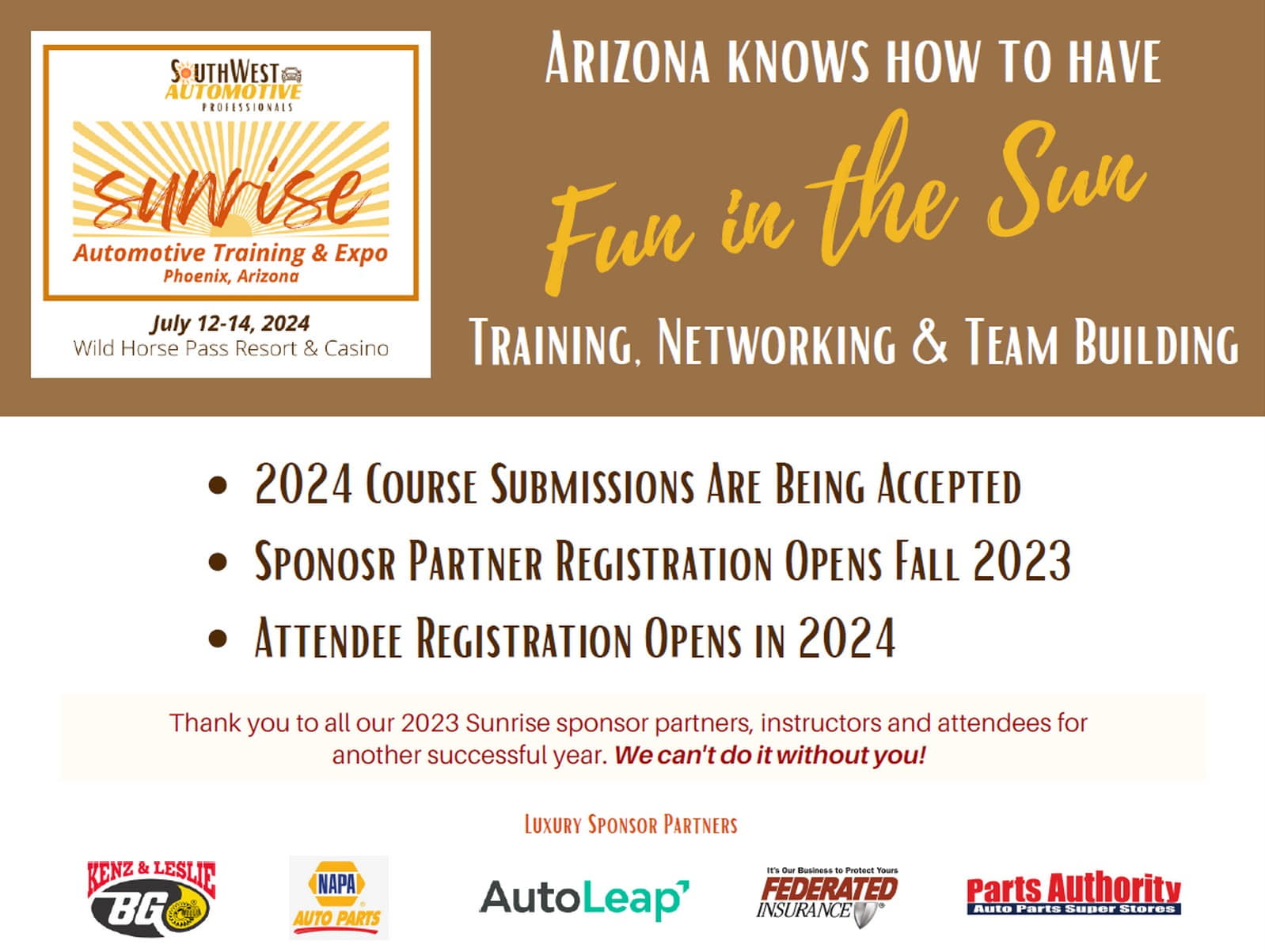 Sunrise Automotive Training & Expo events and what's happening